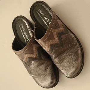 Josef Seibel metallic comfort shoe gray brown pewter size 38 size 7 - 7.5